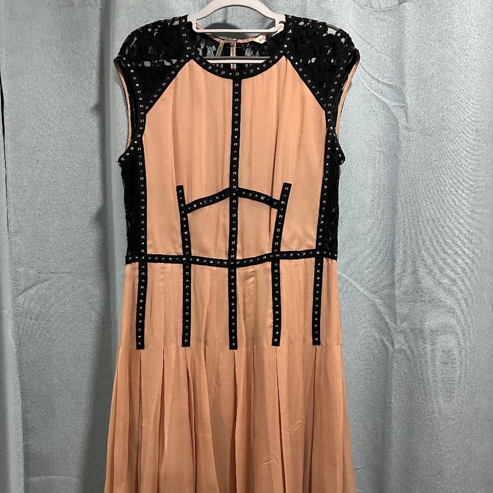 Lace back studded dress
